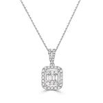 Baguette CZ Cluster Pendant  