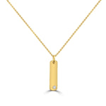 Diamond Elongated Tag Pendant  