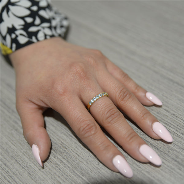 Paraíba Tourmaline Half Eternity Ring