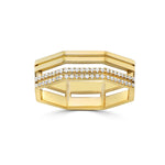 Load image into Gallery viewer, Parallel Honeycomb Diamond Ring in 14k yellow gold
