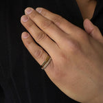 Parallel Honeycomb Diamond Ring in 14k yellow gold for mens jewelry