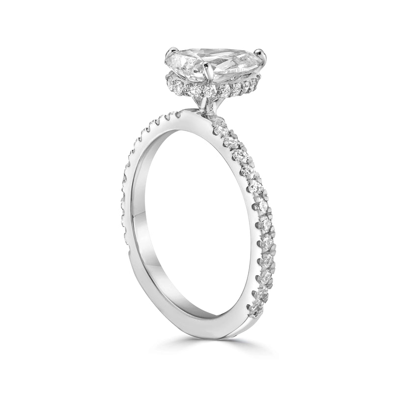 Pear Diamond Hidden Halo Pave