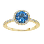 Blue Topaz and Diamond Ring  