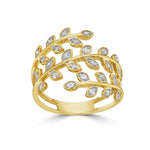 Load image into Gallery viewer, Diamond Leaf Ring in 14k yellow gold