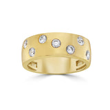 Scattered CZ Wide Band Ring  