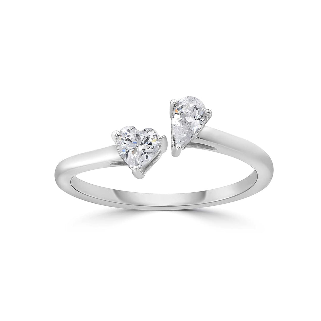 Toi Et Moi Heart and Pear Diamond Ring