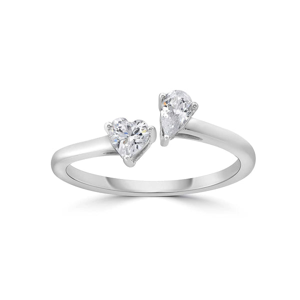 指輪・リング Third Movement Melting Heart Orbit Ring [SIZE.1] BMY1117 BOVANNI 14K Rabbit Ears Love Double Ring Fashion Stacking