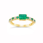 Load image into Gallery viewer, Emerald and Diamond Ring