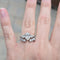 Round and Marquise Diamond Band Ring