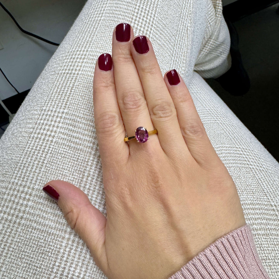 Rubellite Ring in 14k yellow gold