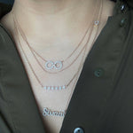 Sideways Diamond Initial Necklace