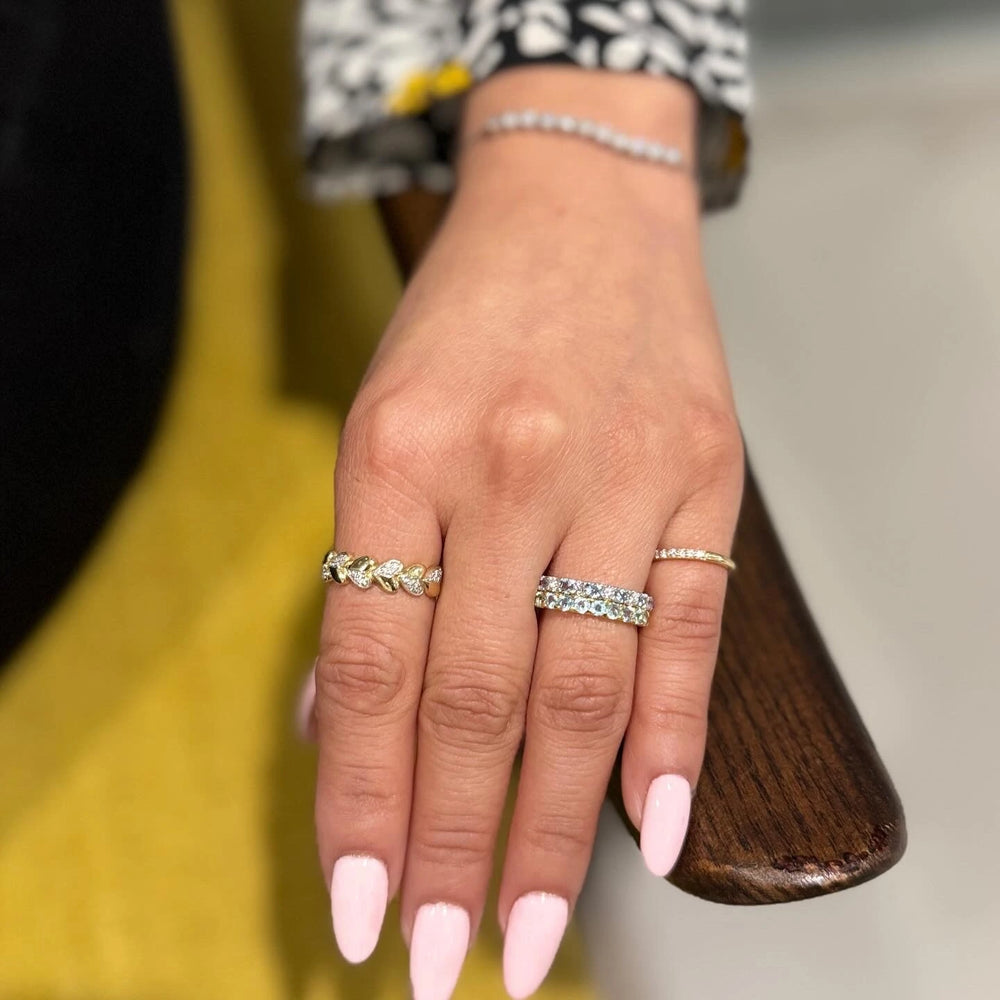 Diamond and Heart Pave Ring-2