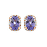Tanzanite and Diamond Studs  