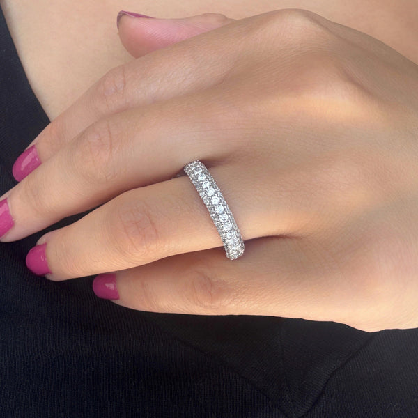 Triple Row Semi-Eternity Diamond Band