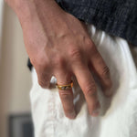 Toi Et Moi Pear Diamond Band Ring in 14k yellow gold