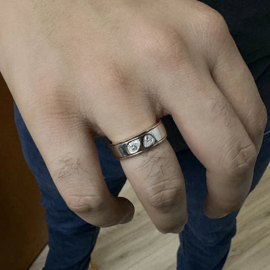 Custom Toi Et Moi Pear Diamond Band Ring-2