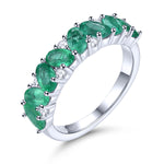 Load image into Gallery viewer, Oval Emerald Fashion Ring in Sterling Silver
