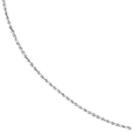 Close up Detailed View of White Gold Rope Chain 4mm