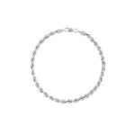 white gold rope chain bracelet in 4mm