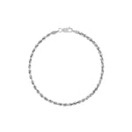 white gold rope chain bracelet in 3mm