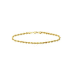 yellow gold rope chain bracelet in 4mm