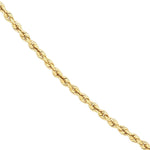 Close up of Yellow Gold Rope Chain