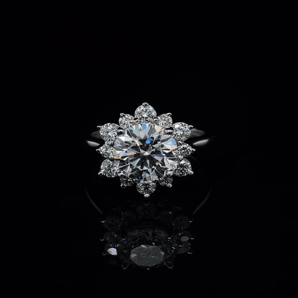 Diamond Engagement Ring with Floral Halo