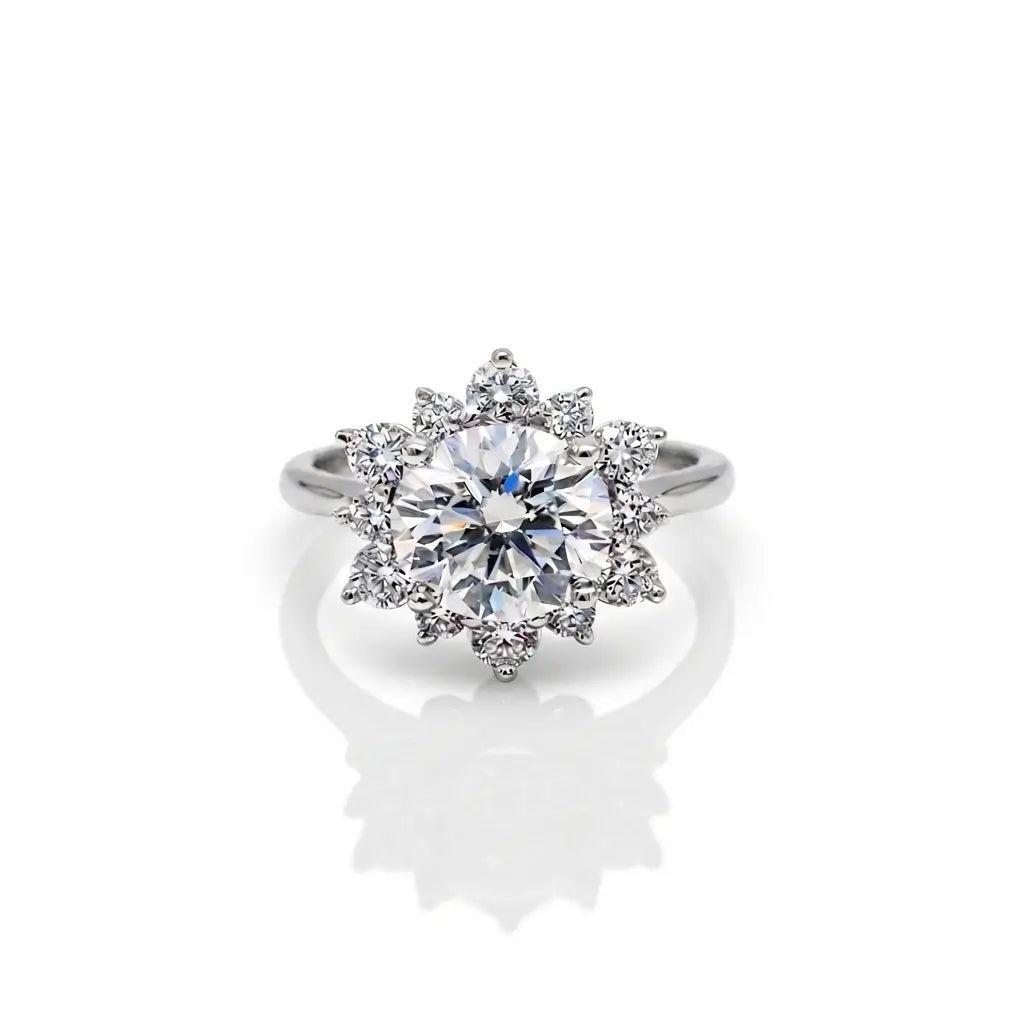 Diamond Engagement Ring with Floral Halo