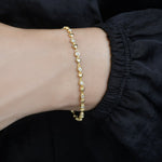 Load image into Gallery viewer, Diamond and Heart Bezel Bracelet in 14k yellow gold