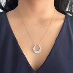 Diamond Crescent Moon Gold Pendant  