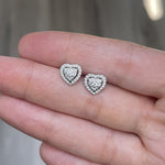 Load image into Gallery viewer, diamond cluster heart stud earrings