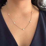Honeycomb Diamond Station Necklace  