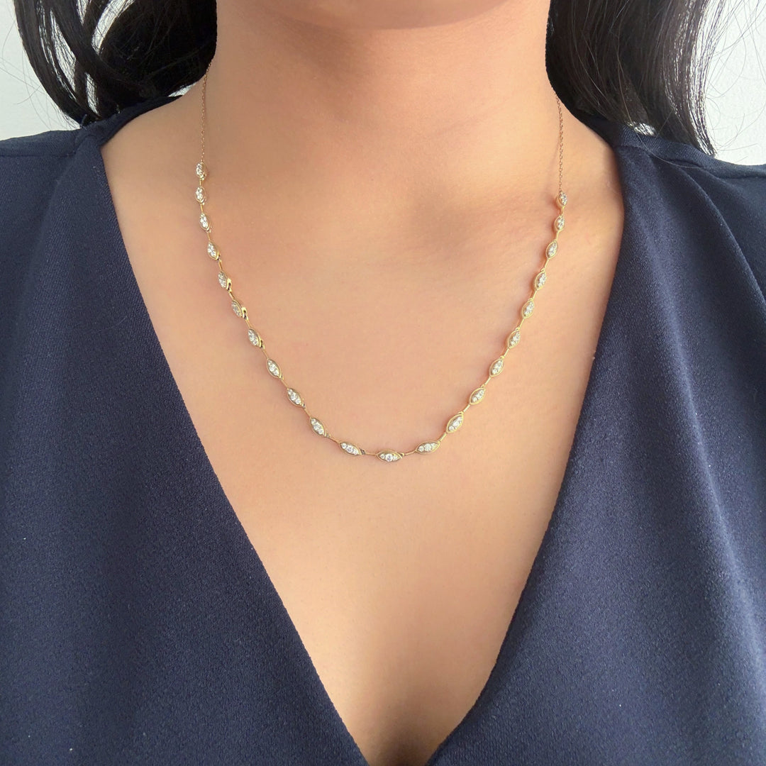 Diamond Marquise Cluster Necklace