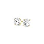 Load image into Gallery viewer, solitaire diamond studs in yellow gold
