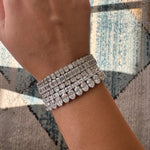 lab grown diamond tennis bracelets stacked