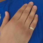 Diagonal Diamonds Gold Ring  