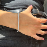 CZ and Silver Bangle  