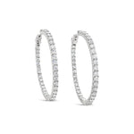 Load image into Gallery viewer, Lab Grown Diamond Slim Inside-Out Hoop Earrings 14k white gold
