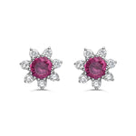 Spinel and Diamond Stud Earrings  