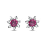 Spinel and Diamond Stud Earrings  