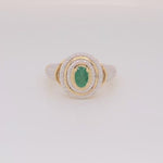 Load and play video in Gallery viewer, emerald ring, vintage ring, gemstone rings engagement