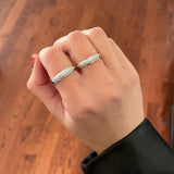 Triple Row Diamond Skinny Band Ring  