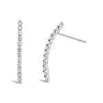 Load image into Gallery viewer, diamond bar stud earrings in white gold 