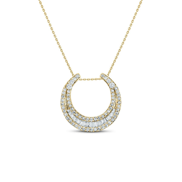 Diamond Crescent Moon Gold Pendant
