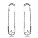 Load image into Gallery viewer, Paperclip Dangling Diamond Earrings  
