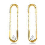 Load image into Gallery viewer, Paperclip Dangling Diamond Earrings  
