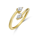Load image into Gallery viewer, toi et moi diamond ring with two pear diamonds in 14k gold