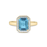 Load image into Gallery viewer, blue topaz ring, gemstone ring, blue ring, cocktail rings, fashion rings, blue topaz and diamond rings, something blue, unique engagement ring, gemstone engagement ring, promise ring for her