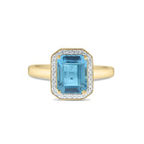 Blue Topaz and Diamond Ring  