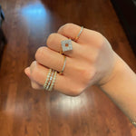 Load image into Gallery viewer, stackable dainty diamond rings, pinky ring, and cocktail ring in 14k yellow